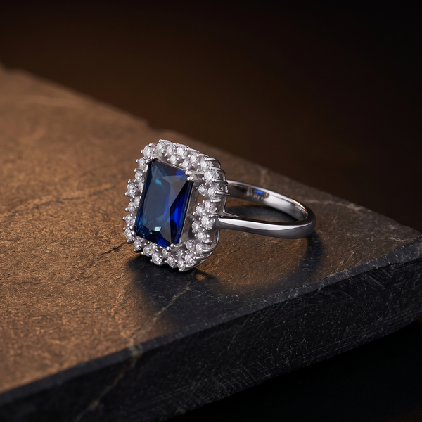 The Kensington Ring standing on dark basalt stone